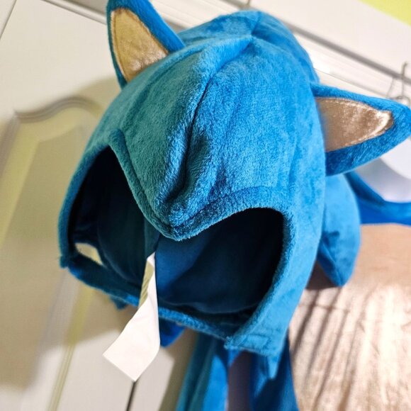 Sonic The Hedgehog 2 Kids Costume Kit Boot Covers Inflatable Hood Gloves Tail - Picture 2 of 13